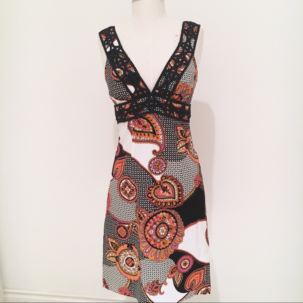 Trina Turk Cotton Sheath Dress Medallion P…